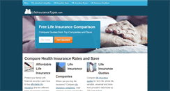 Desktop Screenshot of lifeinsurancetypes.com