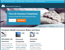 Tablet Screenshot of lifeinsurancetypes.com
